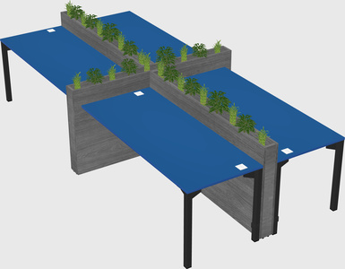 Rectangular shared desk