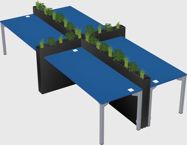 Rectangular shared desk