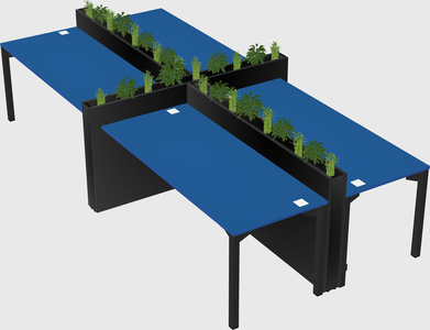 Rectangular shared desk