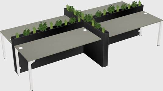 Rectangular shared desk