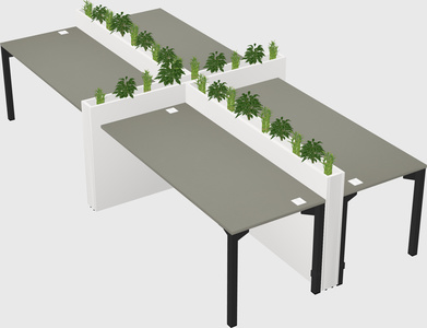 Rectangular shared desk