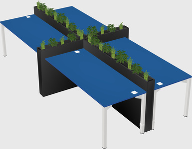 Rectangular shared desk