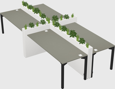 Rectangular shared desk