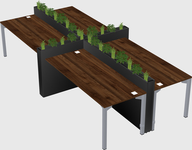Rectangular shared desk