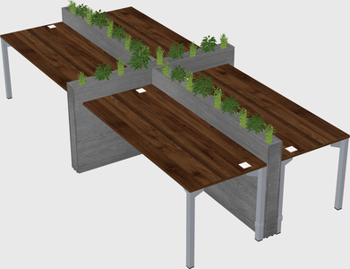 Rectangular shared desk