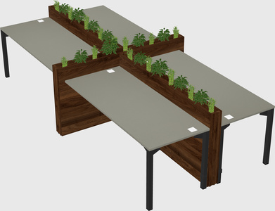 Rectangular shared desk