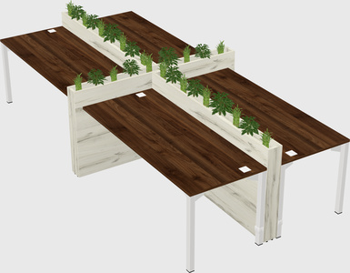 Rectangular shared desk