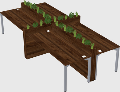 Rectangular shared desk