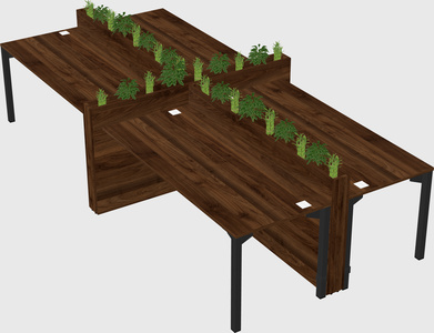 Rectangular shared desk