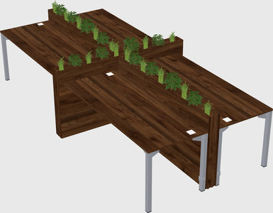 Rectangular shared desk