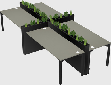 Rectangular shared desk