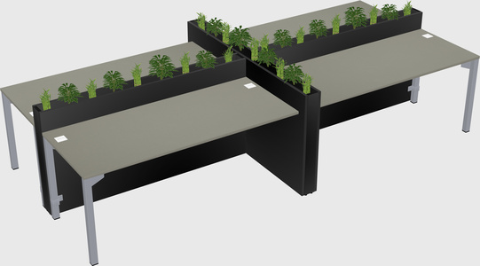 Rectangular shared desk