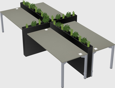 Rectangular shared desk