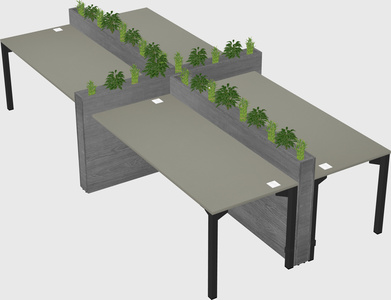 Rectangular shared desk