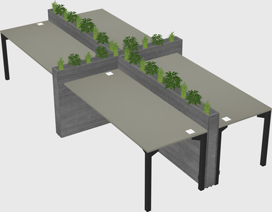 Rectangular shared desk