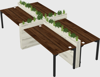 Rectangular shared desk