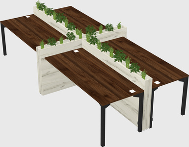 Rectangular shared desk