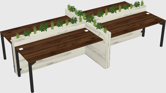 Rectangular shared desk