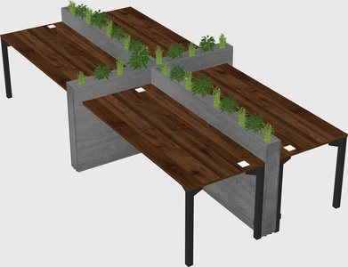 Rectangular shared desk