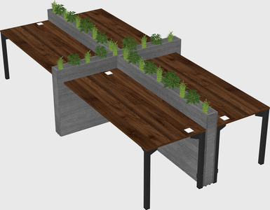 Rectangular shared desk