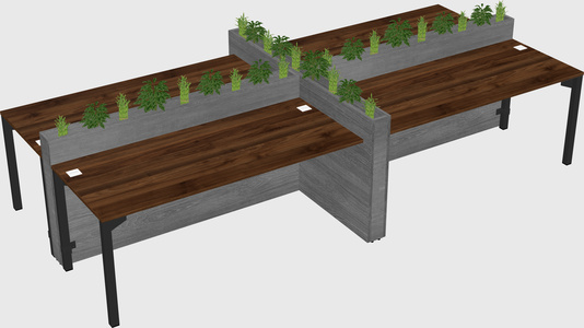 Rectangular shared desk