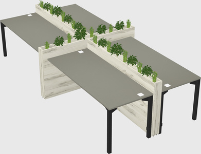 Rectangular shared desk