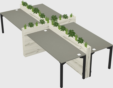 Rectangular shared desk