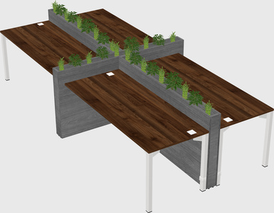 Rectangular shared desk