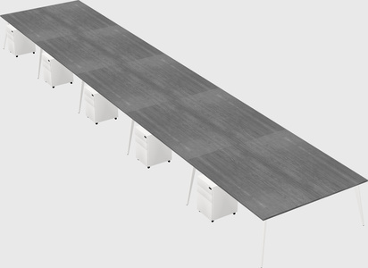 Shared rectangular office desk system