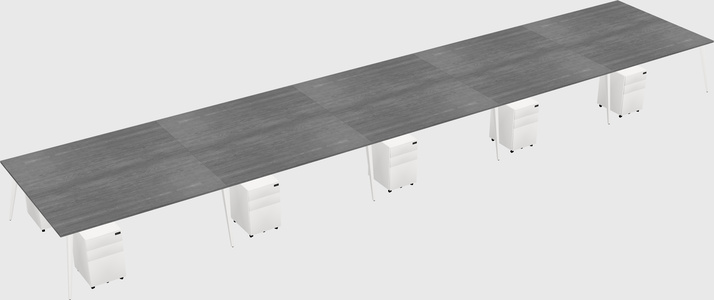 Shared rectangular office desk system