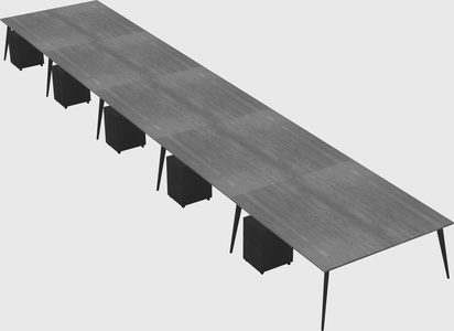 Shared rectangular office desk system