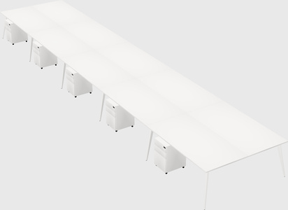 Shared rectangular office desk system
