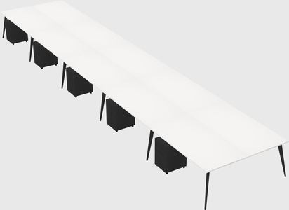 Shared rectangular office desk system