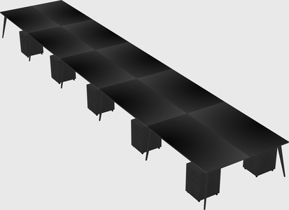 Shared rectangular office desk system