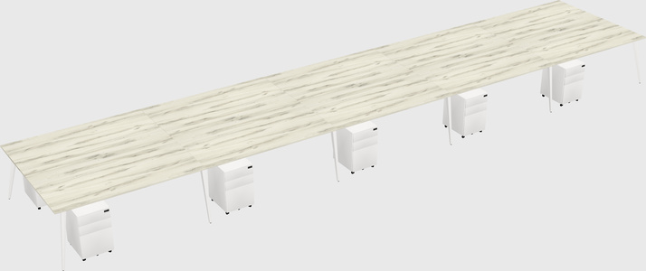 Shared rectangular office desk system