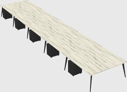 Shared rectangular office desk system