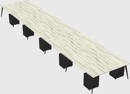 Shared rectangular office desk system