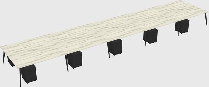 Shared rectangular office desk system