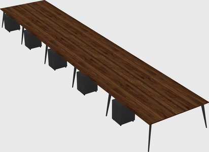 Shared rectangular office desk system