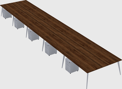 Shared rectangular office desk system