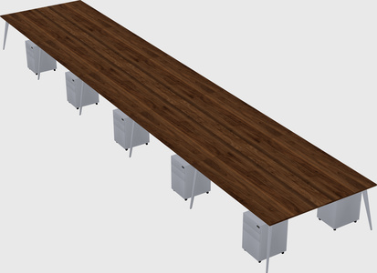 Shared rectangular office desk system