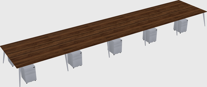 Shared rectangular office desk system