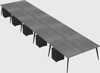 Shared rectangular office desk system