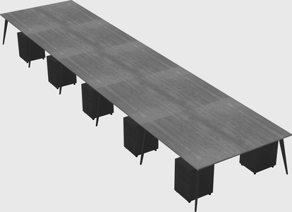 Shared rectangular office desk system