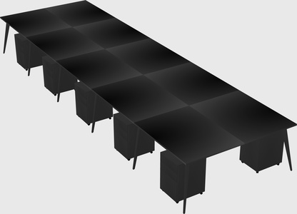 Shared rectangular office desk system