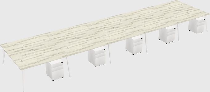 Shared Rectangular Office Desk System