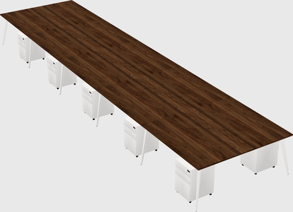 Shared rectangular office desk system
