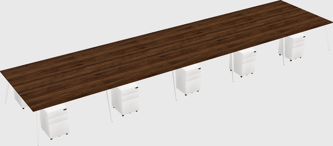 Shared rectangular office desk system