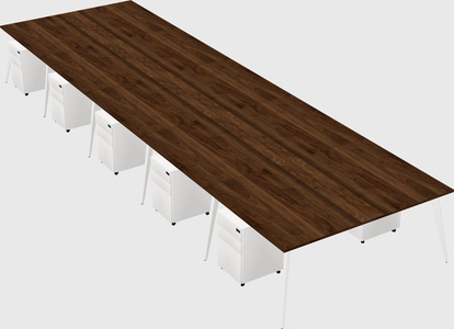 Shared rectangular office desk system
