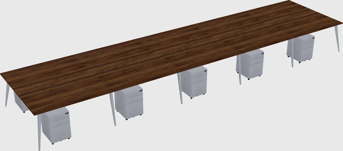 Shared rectangular office desk system
